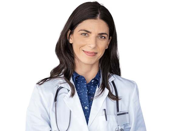 A female doctor smiling